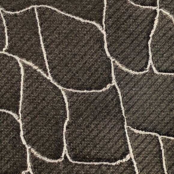 EMPORIO ARMANI Black Grey Textured Silk Blend Skinny Tie - Picture 3 of 5